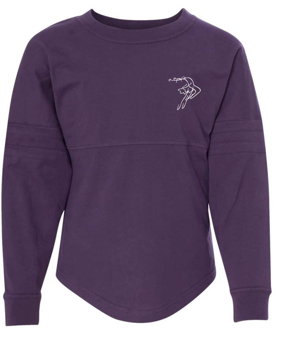 Jersey Pom Pom Long Sleeve T-Shirt (Youth & Adult) / Purple / Elevate