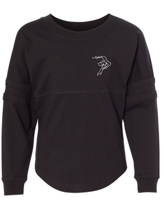 Jersey Pom Pom Long Sleeve T-Shirt (Youth & Adult) / Black/ Elevate