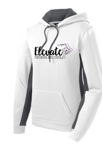 Sport-Wick Fleece Hooded Pullover / White & Gray / Elevate