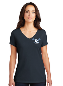 Women’s Perfect Tri V-Neck Tee / Navy / First Colonial High School Lacrosse