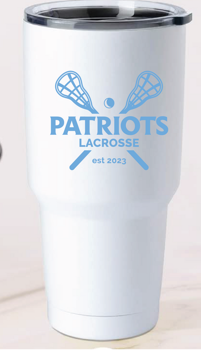 30oz Tumbler / White / First Colonial High School Lacrosse