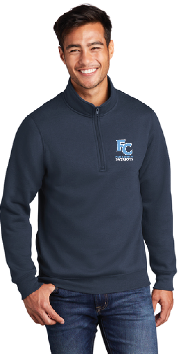 Core Fleece 1/4-Zip Pullover Sweatshirt / Navy / First Colonial High School Staff