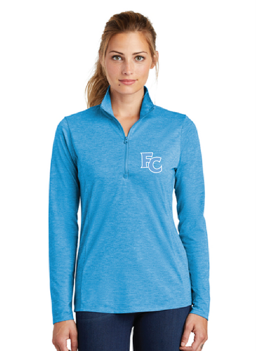 Tri-Blend Wicking 1/4-Zip Pullover / Pond Blue Heather / First Colonial High School Staff