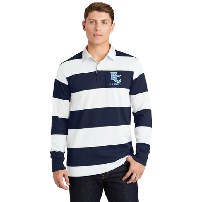 Classic Long Sleeve Rugby Polo / True Navy & Carolina Blue / First Colonial High Soccer