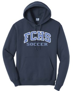 Stitch Embroidered Fleece Hooded Sweatshirt (FCHS Soccer) / Navy Blue / FC Soccer