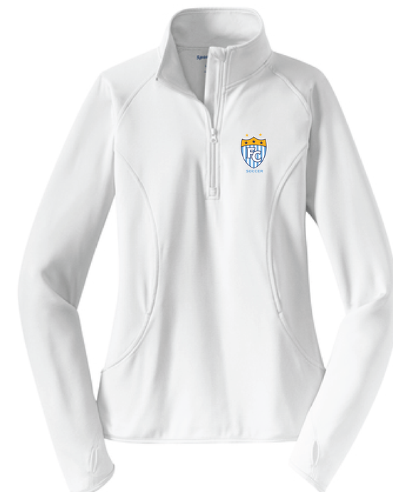 Ladies Sport-Wick Stretch 1/2-Zip Pullover / White / First Colonial Girls Soccer