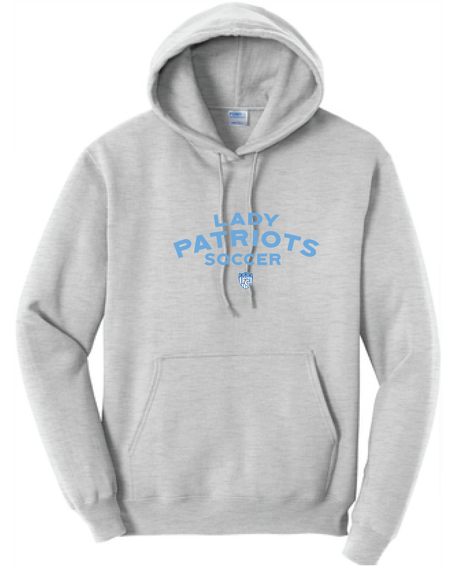 Fleece Hooded Sweatshirt Lady Patriots Logo Ash FC Soccer