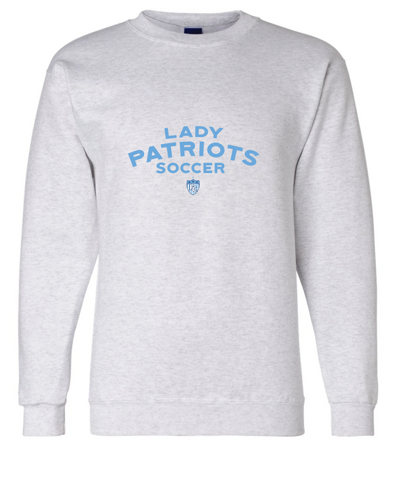 Fleece Crewneck Sweatshirt (Lady Patriots Logo) / Ash / FC Soccer