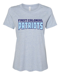Women’s Relaxed Fit Heather Tee / Heather Prism Blue / First Colonial High School