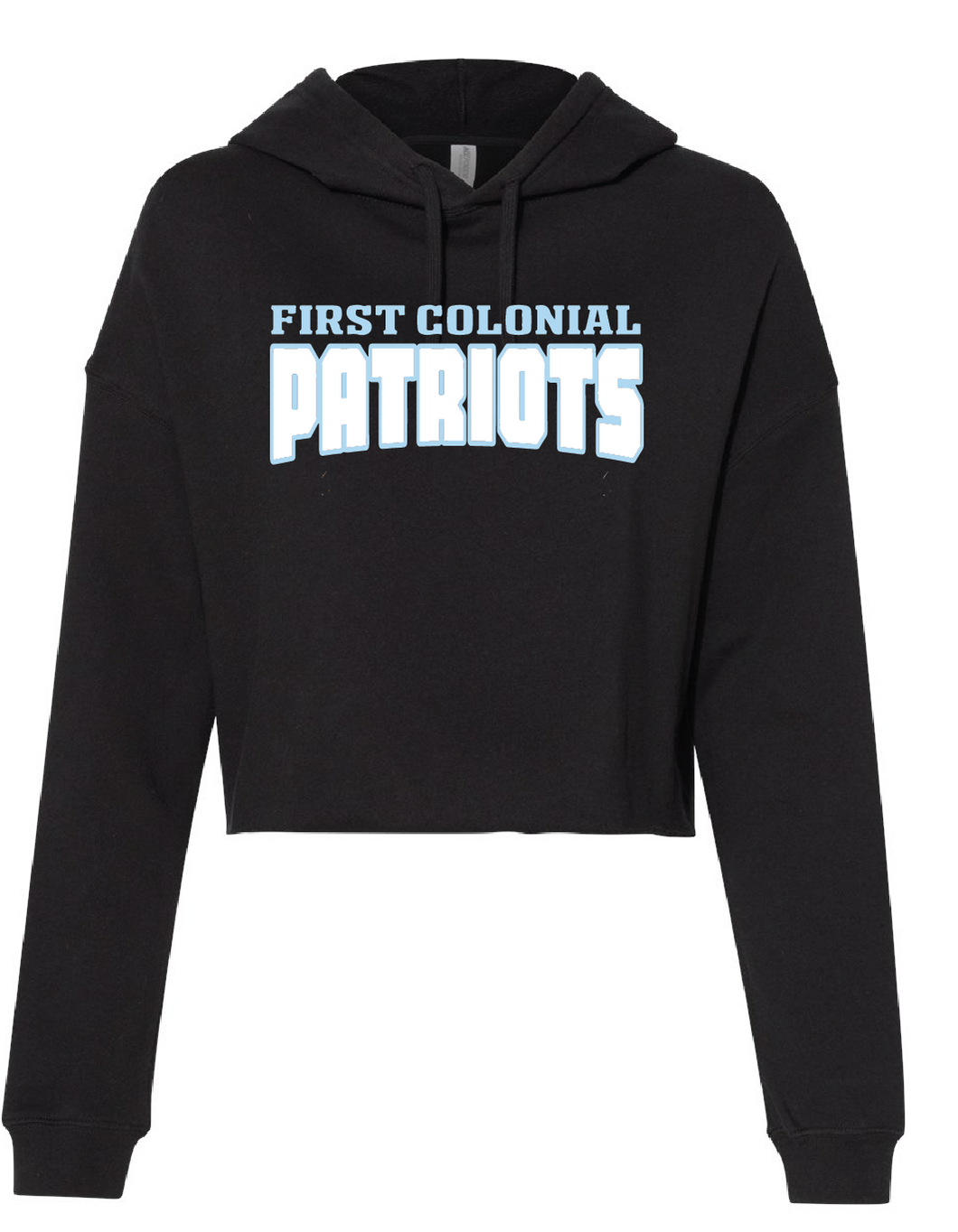 Women’s Lightweight Crop Hooded Sweatshirt / Black / First Colonial High School