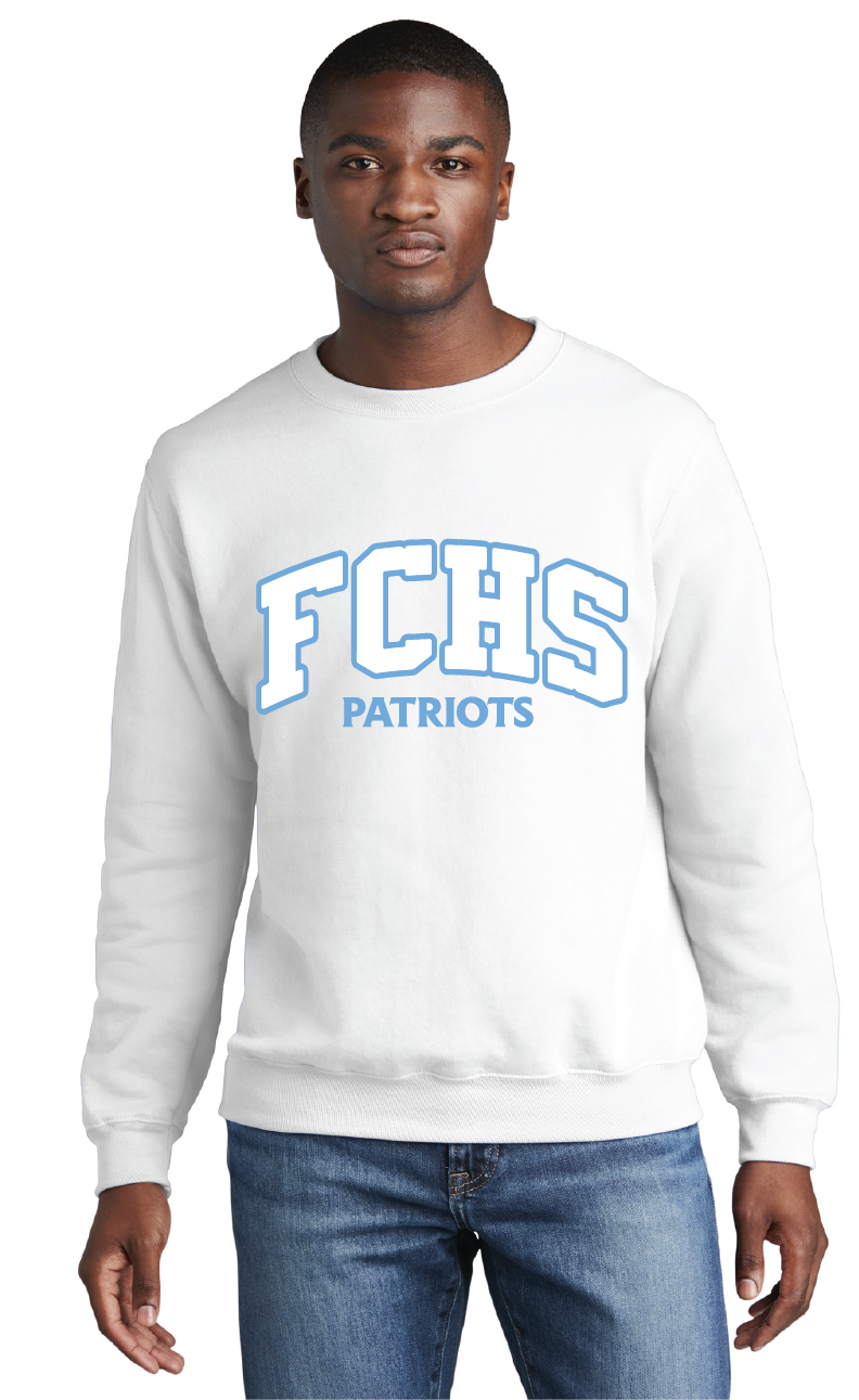 Fleece Crewneck Sweatshirt / White / First Colonial High School – Fidgety