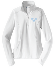 Ladies Sport-Wick Stretch 1/2-Zip Pullover / White / First Colonial High School Tennis