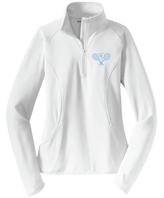 Ladies Sport-Wick Stretch 1/2-Zip Pullover / White / First Colonial High School Tennis