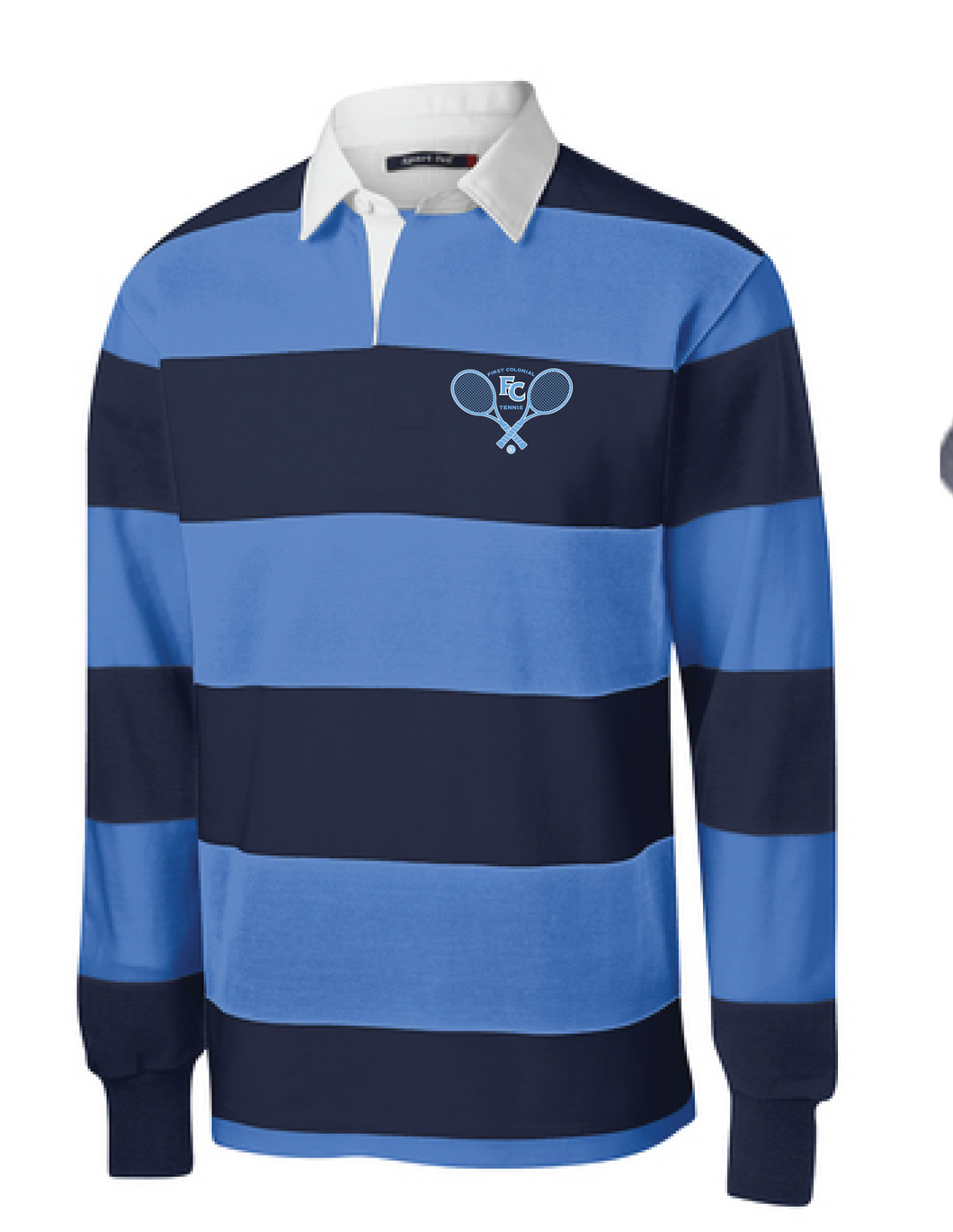 Classic Long Sleeve Rugby Polo / True Navy & Carolina Blue / FC Tennis