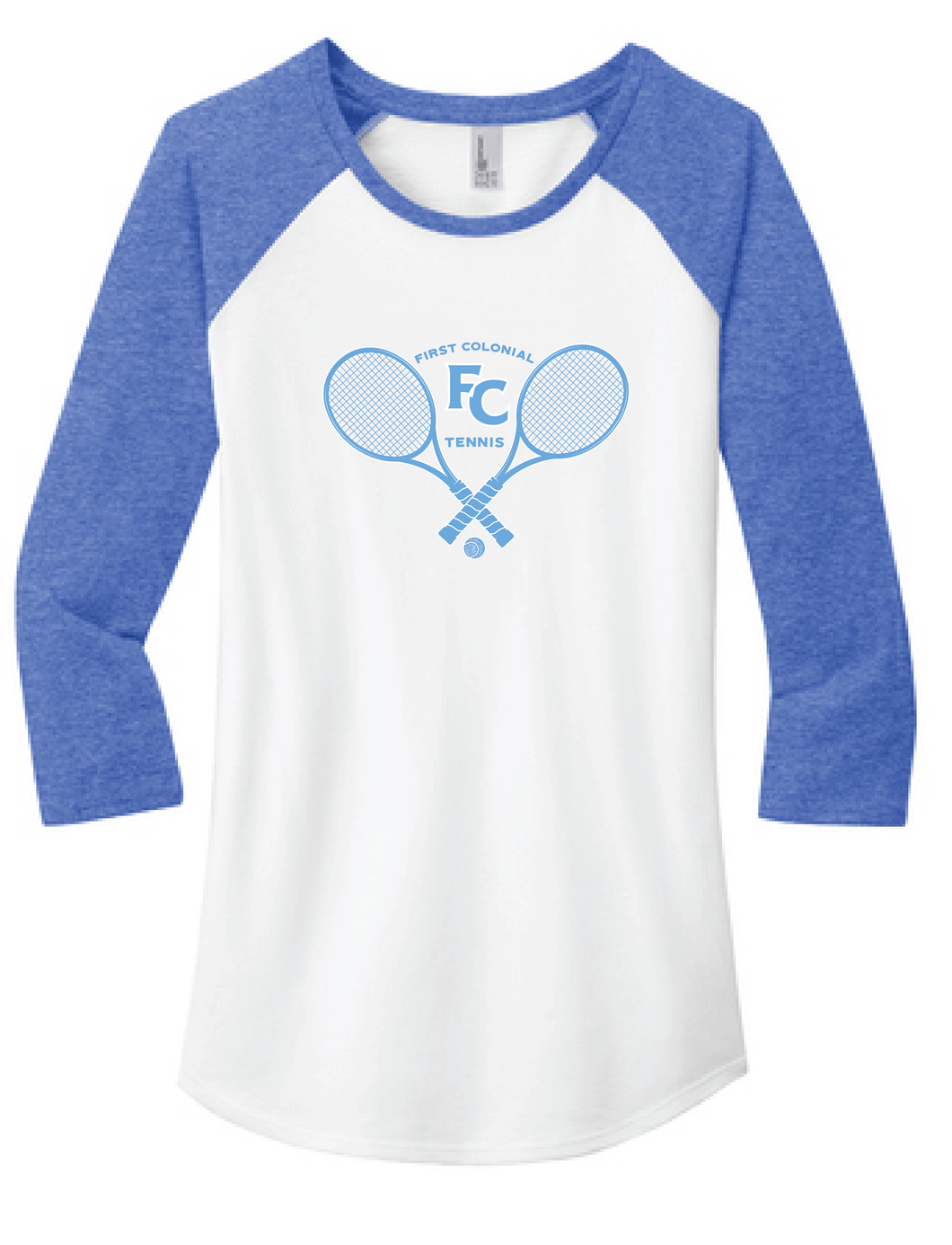 Women’s Fitted Triblend 3/4-Sleeve / White & Royal Frost / FC Girls Tennis - Fidgety