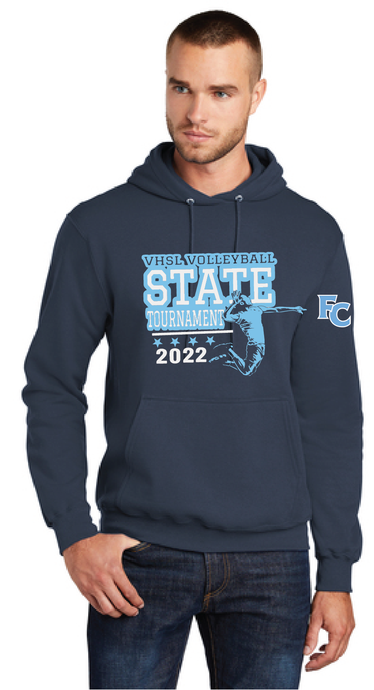 State Tourney Fleece Pullover Hooded Sweatshirt / Navy / First Colonial High School Volleyball