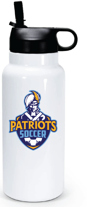 32 oz Double Wall Stainless Steel Water Bottle  / White / First Colonial High School Soccer