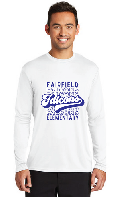 Long Sleeve Performance Tee / White / Fairfield Elementary Staff