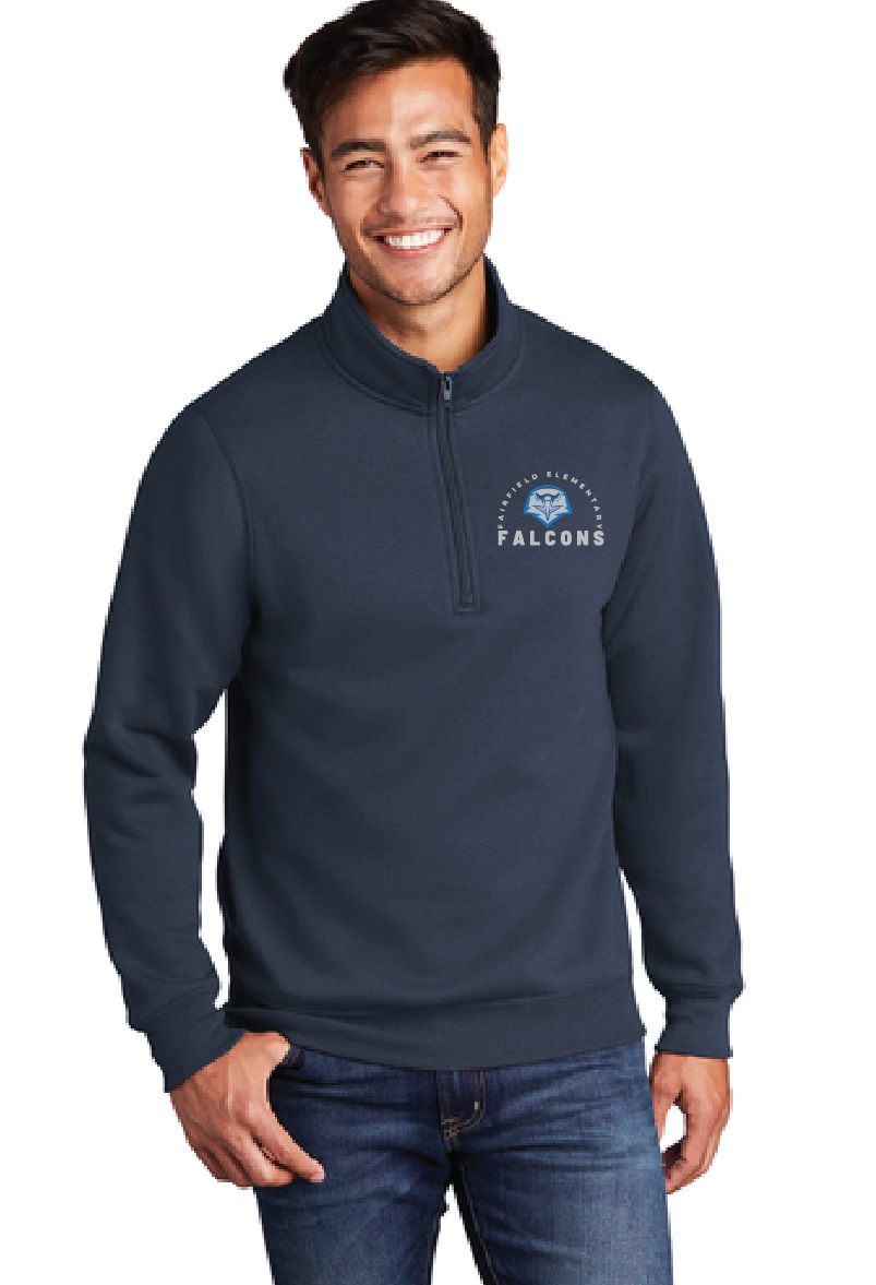Core Fleece 1/4-Zip Pullover Sweatshirt / Navy / Fairfield Elementary Staff