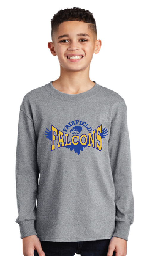 Long Sleeve Core Cotton Tee (Youth & Adult) / Athletic Heather / Fairfield Elementary School