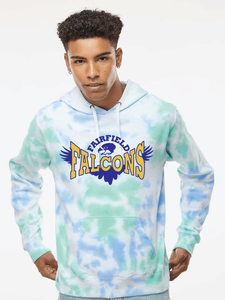 Tie-Dyed Fleece Hooded Sweatshirt / Lagoon Tie Dye / Fairfield Elementary School