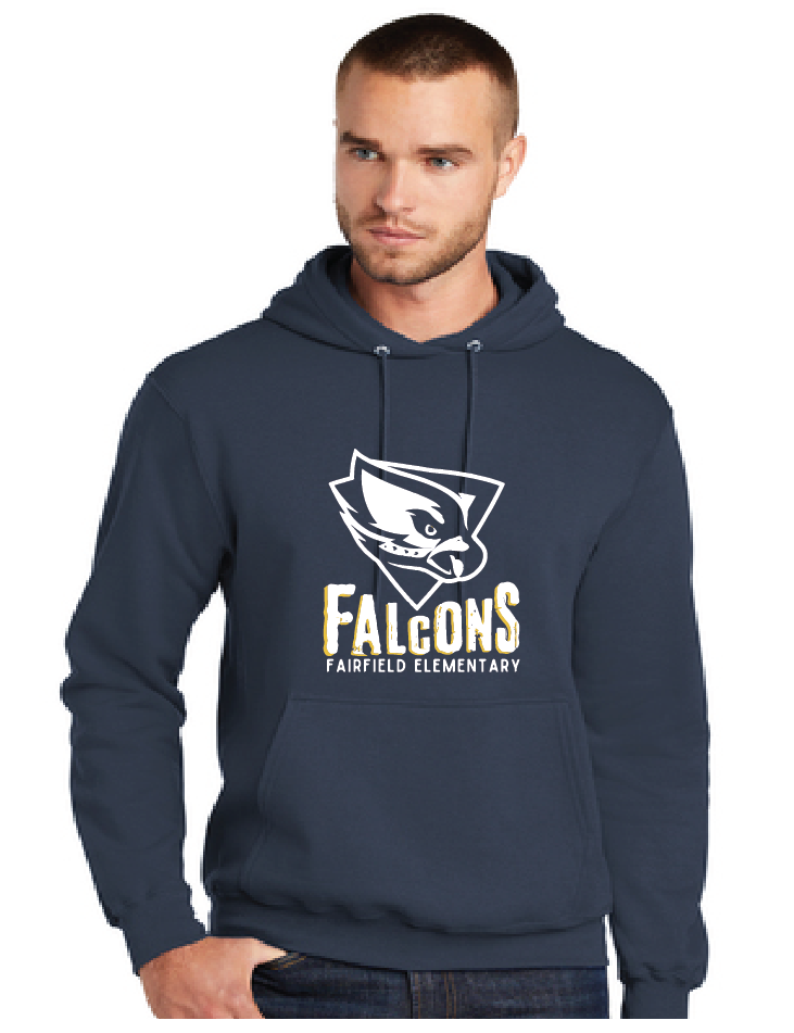 Core Fleece Pullover Hooded Sweatshirt (Youth & Adult) / Navy / Fairfield Elementary School