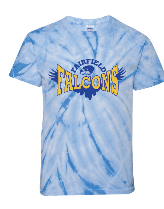 Cyclone Pinwheel Tie-Dyed T-Shirt (Youth & Adult) / Royal / Fairfield Elementary School