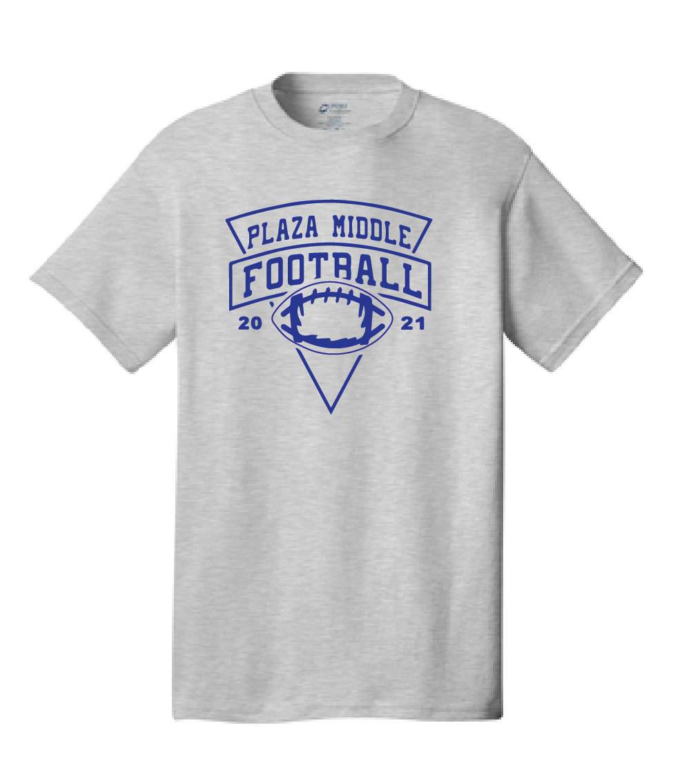 Short Sleeve Cotton T-Shirt (Youth & Adult) / Ash / Plaza Football