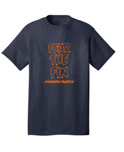 Fear The Fin Short Sleeve Cotton T-Shirt / Navy / LMS - Fidgety