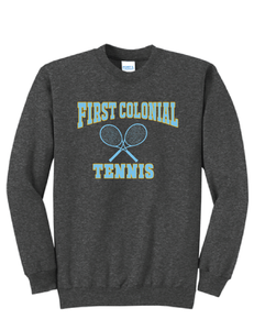 Fleece Crewneck Sweatshirt / Heather Charcoal / First Colonial Tennis