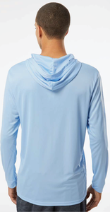 UPF 50+ Protected Performance Hooded Long Sleeve T-Shirt / Blue Mist / First Colonial High School Wrestling