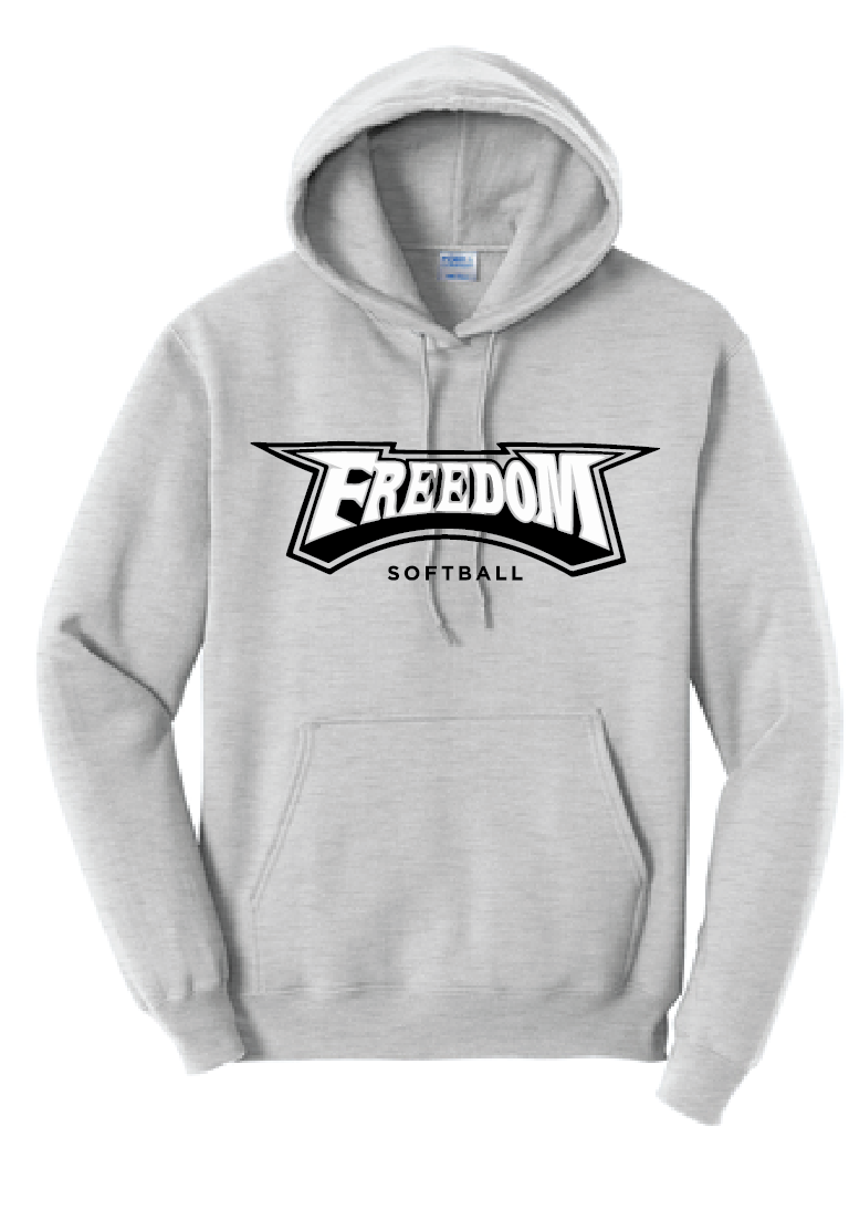 Fleece Hooded Sweatshirt (Youth & Adult)  / Athletic Heather / Freedom Softball