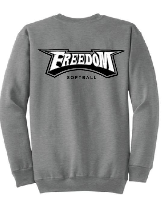 Core Fleece Crewneck Sweatshirt (Youth & Adult)  / Athletic Heather / Freedom Softball