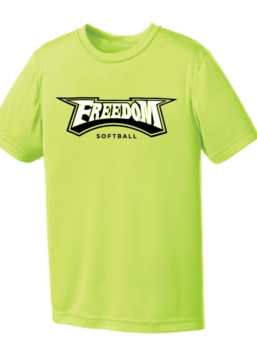 Performance Tee (Youth & Adult) / Neon Yellow / Freedom Softball