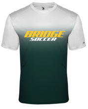 Unisex Crew Neck Ombre T-Shirt / Green & White / Great Bridge Soccer