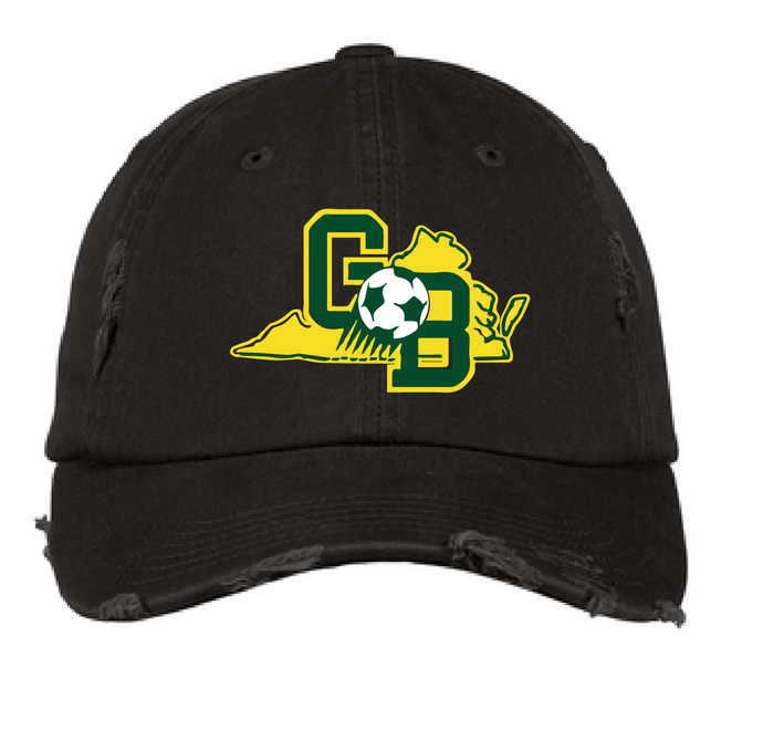 Distressed Trucker Hat / Black / Great Bridge High School Soccer