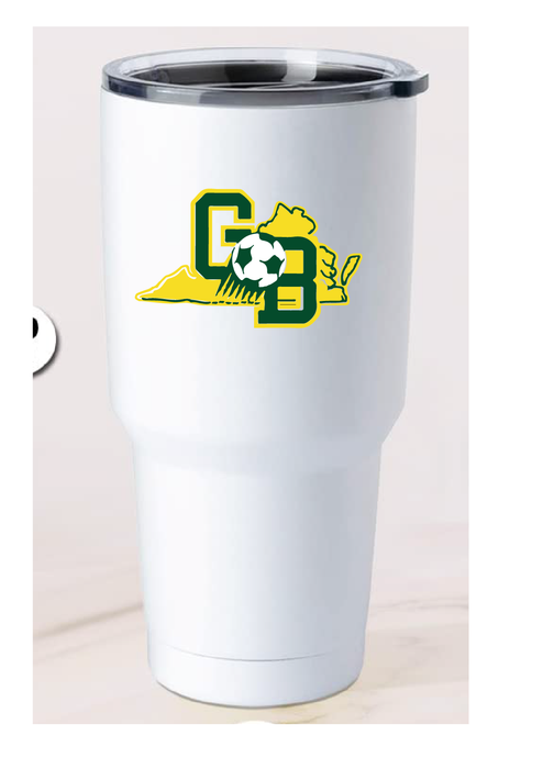 30oz Tumbler / White / Great Bridge High School Soccer