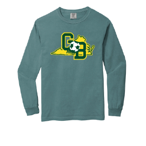 Comfort Colors Heavyweight Ring Spun Long Sleeve Tee / Ice Blue / Great Bridge High School Soccer
