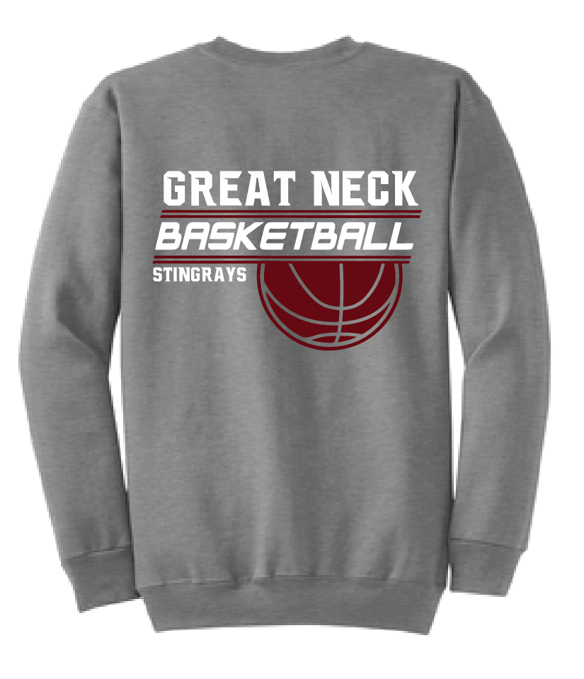 Core Fleece Crewneck Sweatshirt / Athletic Heather / Great Neck Middle Boys Basketball