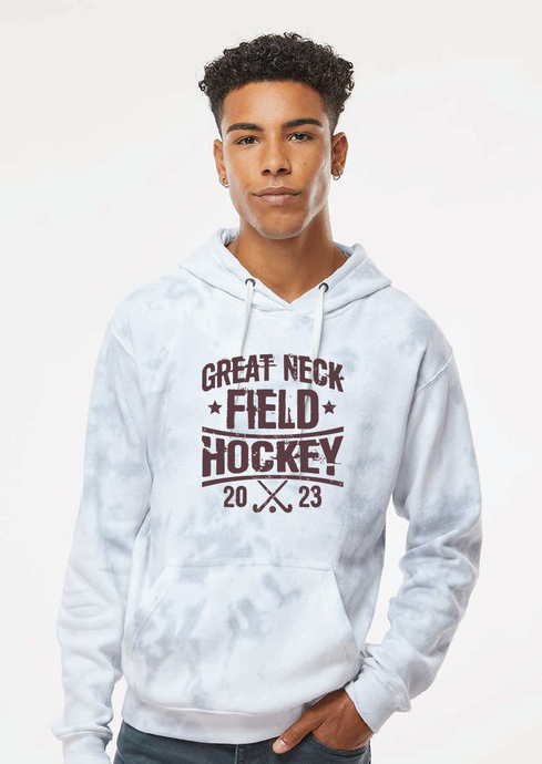 Tie-Dyed Fleece Hooded Sweatshirt / Grey / Great Neck Middle Field Hockey