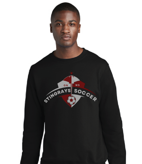 Fleece Crewneck Sweatshirt / Black / Great Neck Middle School Soccer