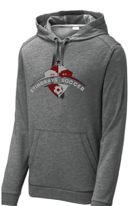 PosiCharge Tri-Blend Wicking Fleece Hooded Pullover / Dark Grey Heather / Great Neck Middle School Boys Soccer