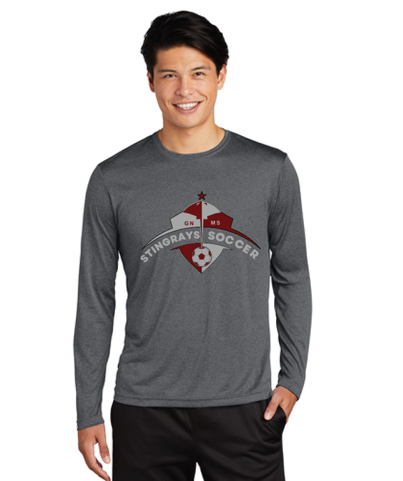 Long Sleeve Heather Contender Tee / Graphite Heather / Great Neck Middle School Boys Soccer