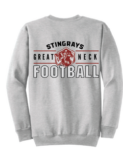 Fleece Crewneck Sweatshirt / White / Great Neck Middle School Football