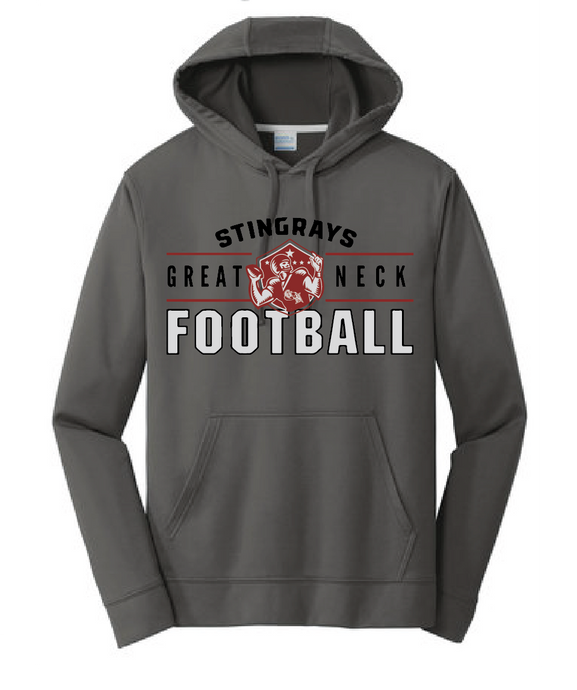 Performance Hooded Sweatshirt / Charcoal / Great Neck Middle School Football