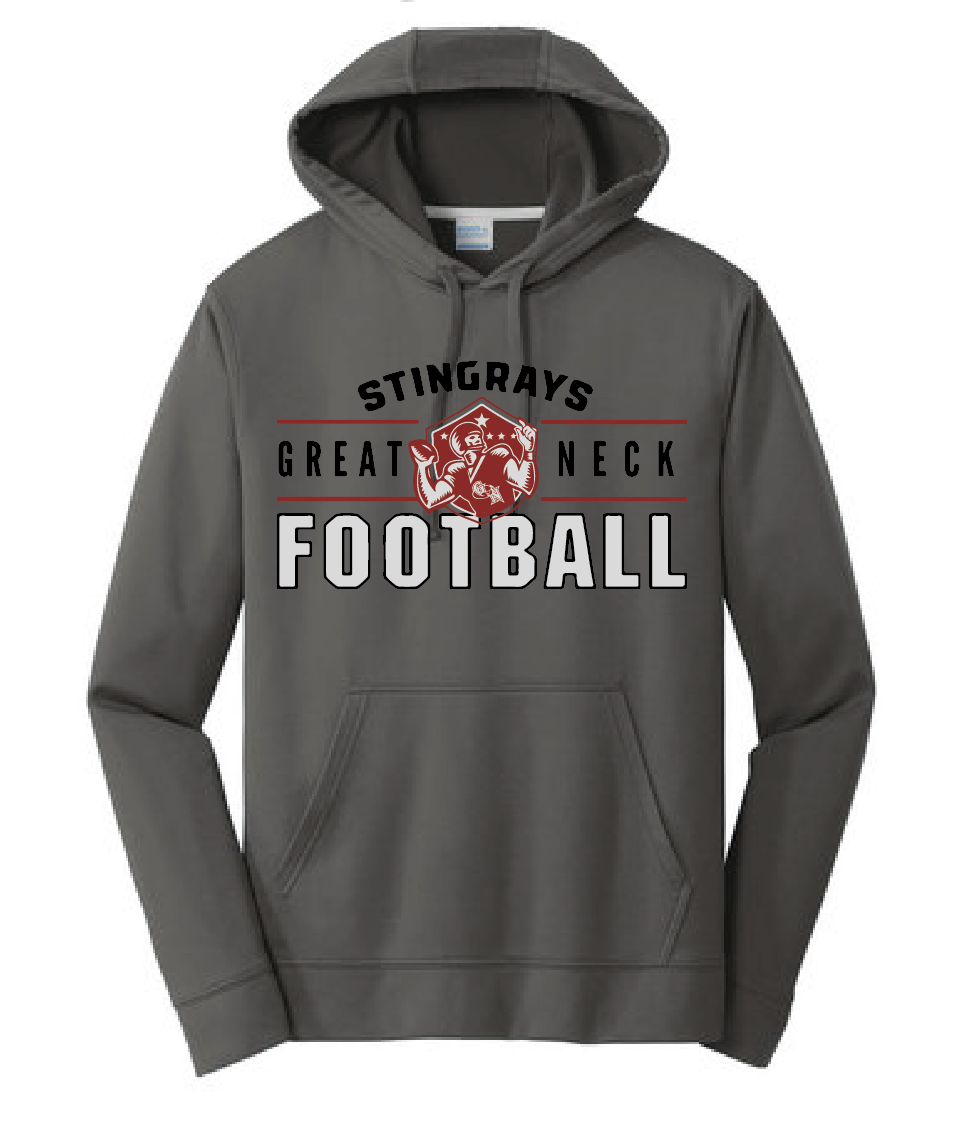 Performance Hooded Sweatshirt / Charcoal / Great Neck Middle School Football