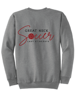 Fleece Crewneck Sweatshirt / Charcoal Grey / Great Neck Middle School Girls Soccer