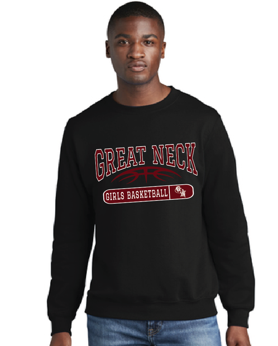 Core Fleece Crewneck Sweatshirt / Black / Great Neck Girls Basketball