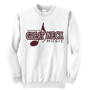 Fleece Crewneck Sweatshirt / White / Great Neck Middle Music