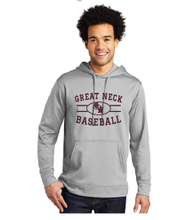 Performance Fleece Pullover Hooded Sweatshirt / Silver / Great Neck Middle Baseball
